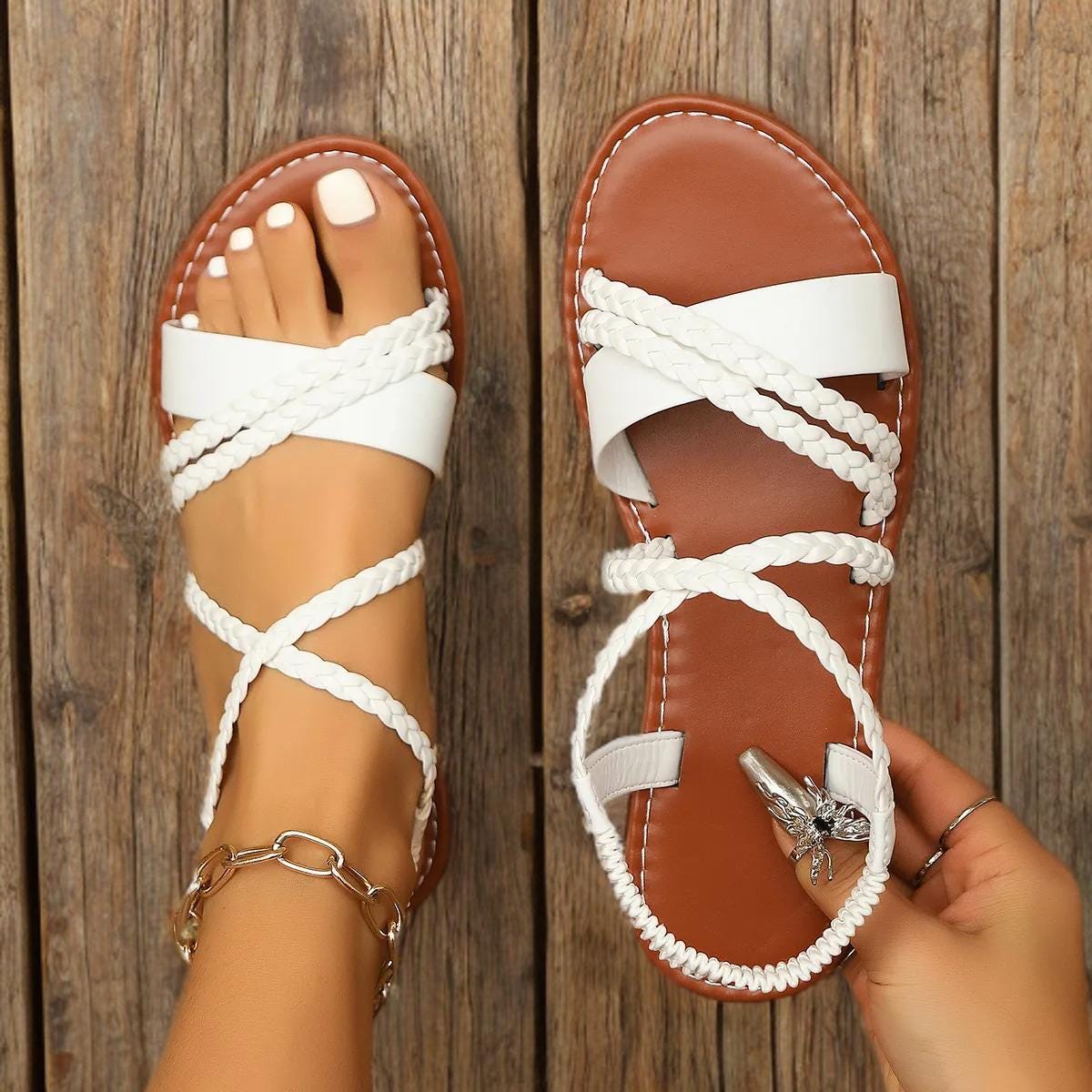 Braided Flat Sandals
