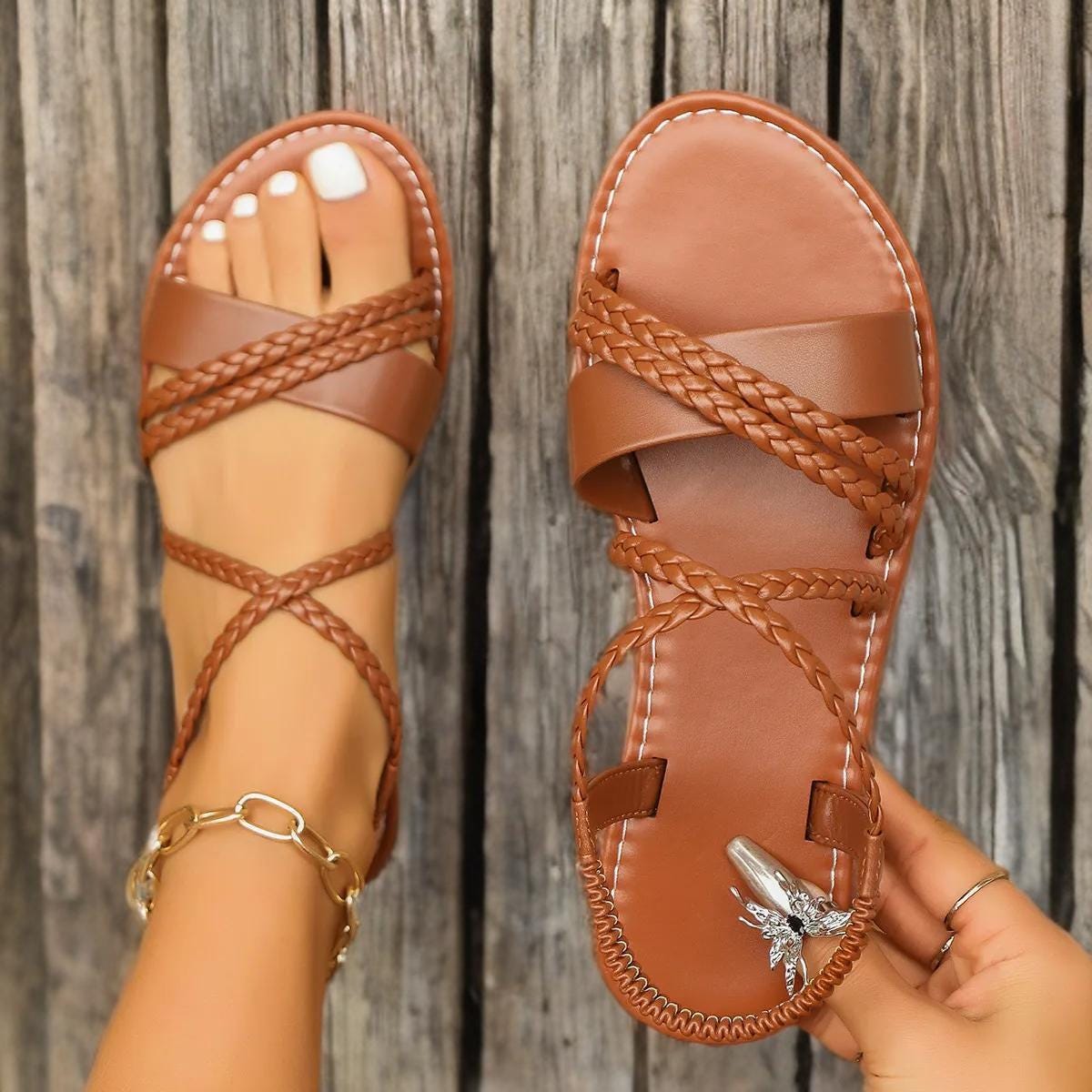 Braided Flat Sandals