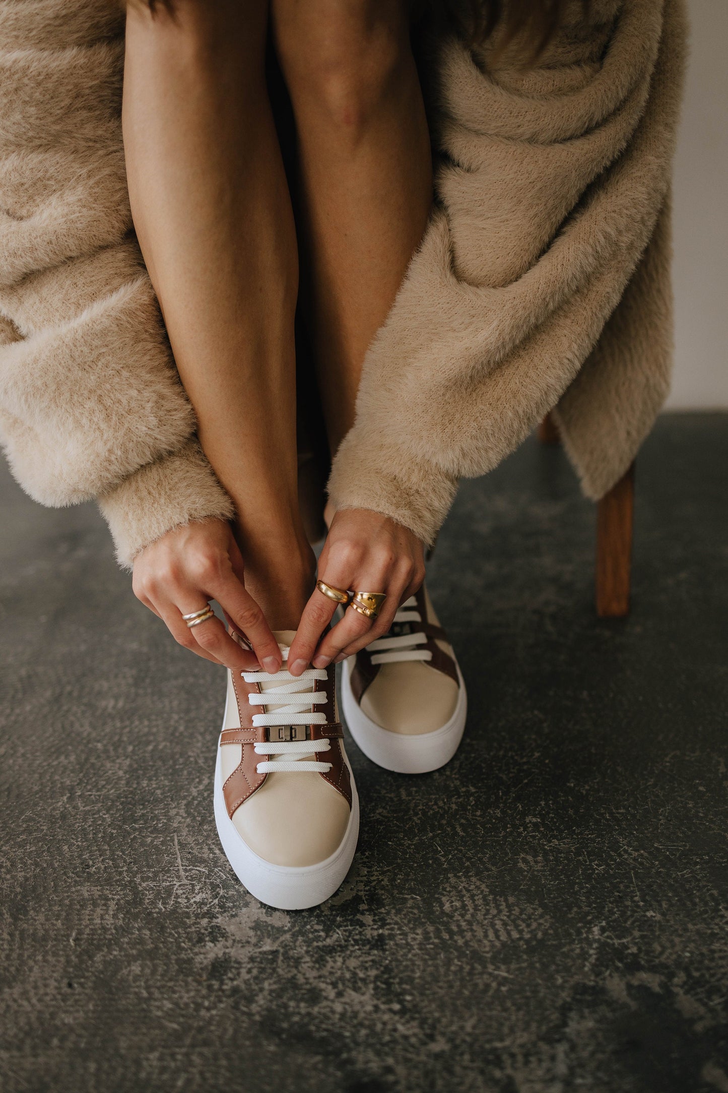 Genuine leather sneakers