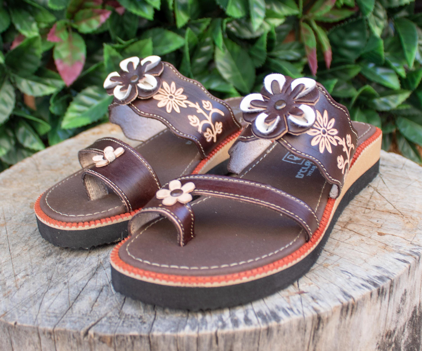 Traditional Floral Design Mexican Sandals