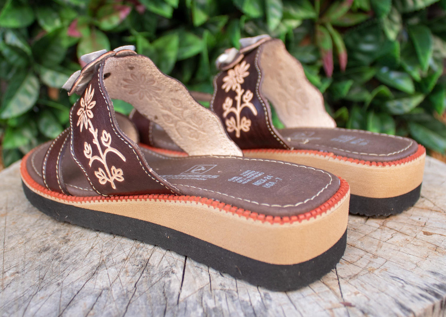 Traditional Floral Design Mexican Sandals