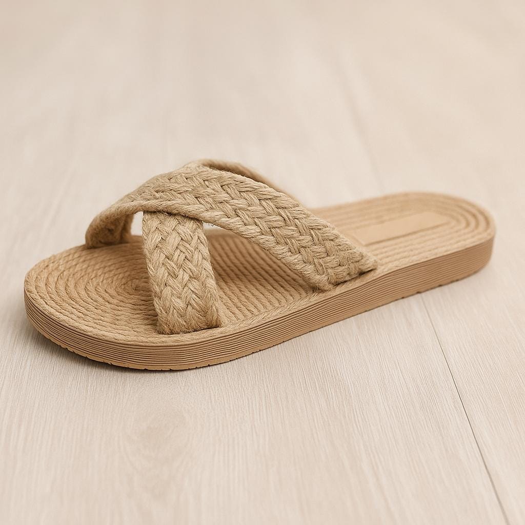Bohemian Chic Woven Jute Flat Sandals