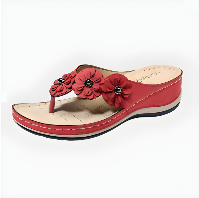 PREMIUM Women’s Orthopedic Arch Support Flowers Clip Toe Sandals