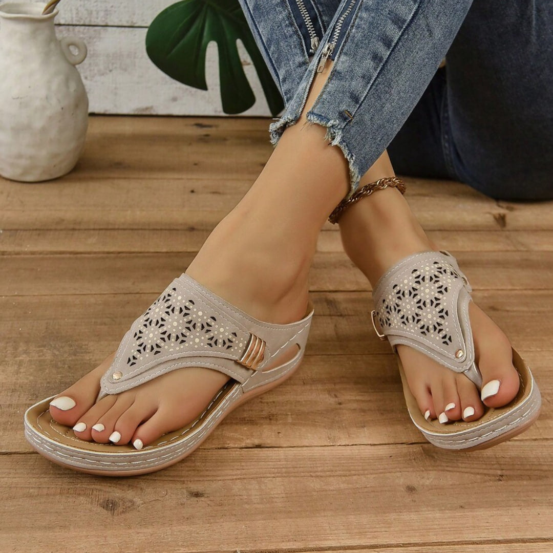 PREMIUM Washable Clip Toe Wedge Heel Sandals